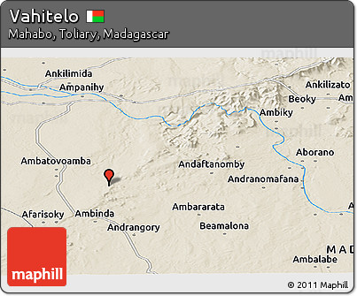 Shaded Relief Panoramic Map of Vahitelo