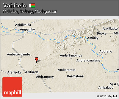 Shaded Relief Panoramic Map of Vahitelo