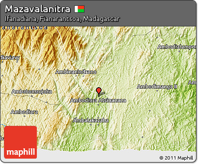 Physical 3D Map of Mazavalanitra