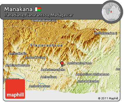 Physical Panoramic Map of Manakana