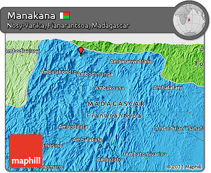 Political 3D Map of Manakana