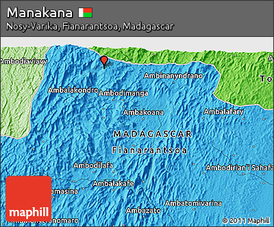Political 3D Map of Manakana