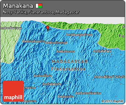 Political 3D Map of Manakana