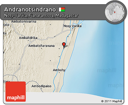 Shaded Relief 3D Map of Andranotsindrano