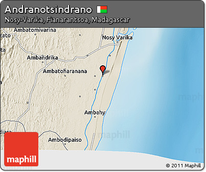 Shaded Relief 3D Map of Andranotsindrano