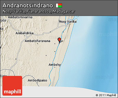 Shaded Relief 3D Map of Andranotsindrano