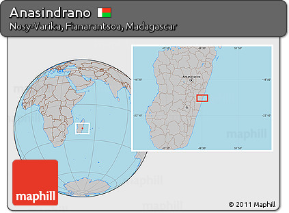 Gray Location Map of Anasindrano