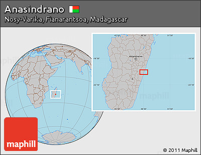 Gray Location Map of Anasindrano