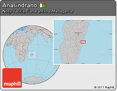 Gray Location Map of Anasindrano
