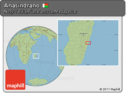 Savanna Style Location Map of Anasindrano