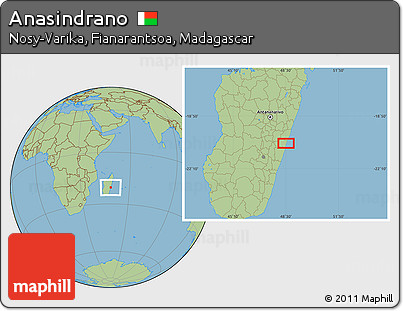 Savanna Style Location Map of Anasindrano