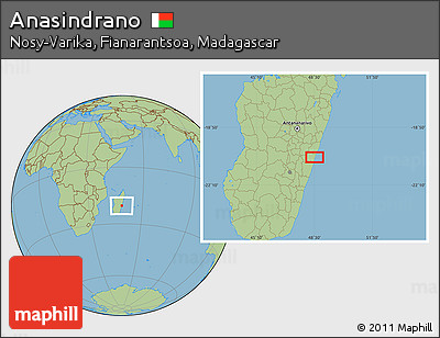 Savanna Style Location Map of Anasindrano