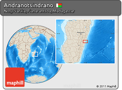 Shaded Relief Location Map of Andranotsindrano