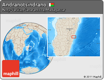 Shaded Relief Location Map of Andranotsindrano