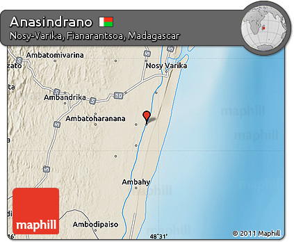 Shaded Relief Map of Anasindrano