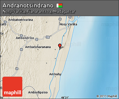 Shaded Relief Map of Andranotsindrano