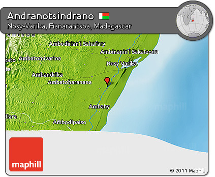 Physical Panoramic Map of Andranotsindrano