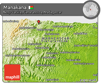 Physical Panoramic Map of Manakana