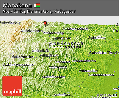 Physical Panoramic Map of Manakana