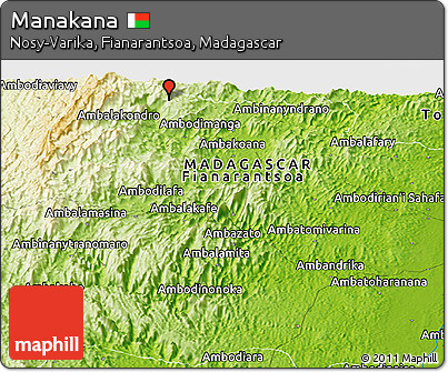 Physical Panoramic Map of Manakana