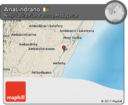 Shaded Relief Panoramic Map of Anasindrano