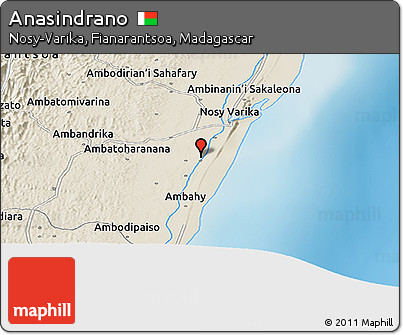 Shaded Relief Panoramic Map of Anasindrano