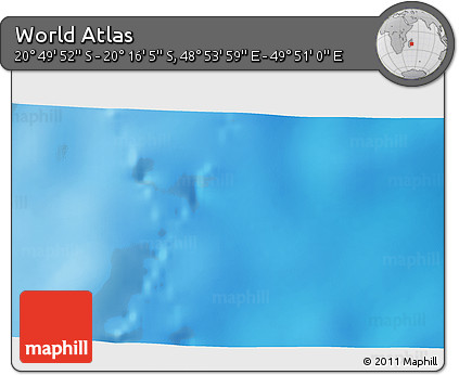 Physical 3D Map of the Area around 20° 32' 59" S, 49° 22' 30" E