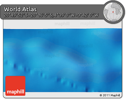 Shaded Relief 3D Map of the Area around 20° 32' 59" S, 4° 10' 30" W