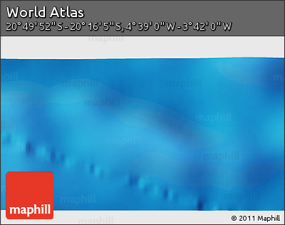 Shaded Relief 3D Map of the Area around 20° 32' 59" S, 4° 10' 30" W