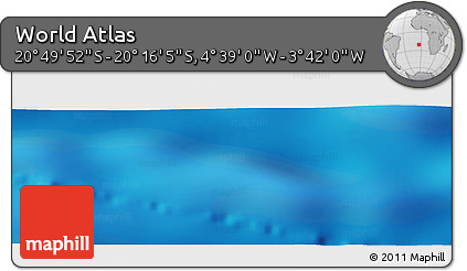 Shaded Relief Panoramic Map of the Area around 20° 32' 59" S, 4° 10' 30" W
