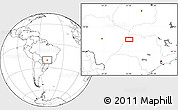 Blank Location Map of the area around 20° 32' 59" S, 50° 55' 29" W