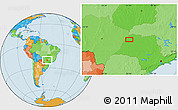 Political Location Map of the area around 20° 32' 59" S, 50° 55' 29" W