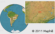 Satellite Location Map of the area around 20° 32' 59" S, 50° 55' 29" W