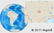 Shaded Relief Location Map of the area around 20° 32' 59" S, 50° 55' 29" W