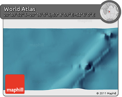 Satellite 3D Map of the Area around 20° 32' 59" S, 53° 37' 30" E