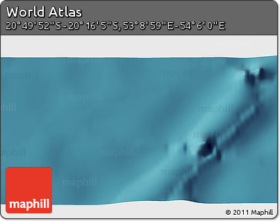 Satellite 3D Map of the Area around 20° 32' 59" S, 53° 37' 30" E