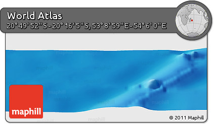 Physical Panoramic Map of the Area around 20° 32' 59" S, 53° 37' 30" E