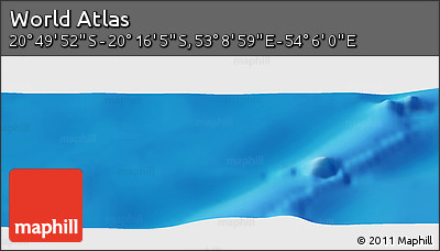 Physical Panoramic Map of the Area around 20° 32' 59" S, 53° 37' 30" E
