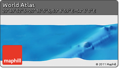 Physical Panoramic Map of the Area around 20° 32' 59" S, 53° 37' 30" E