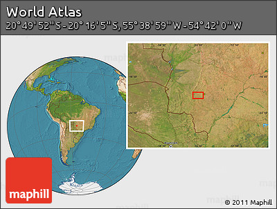 Satellite Location Map of the Area around 20° 32' 59" S, 55° 10' 29" W