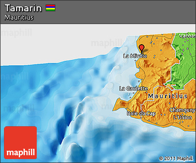 Political 3D Map of Tamarin