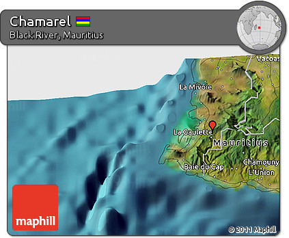 Satellite 3D Map of Chamarel