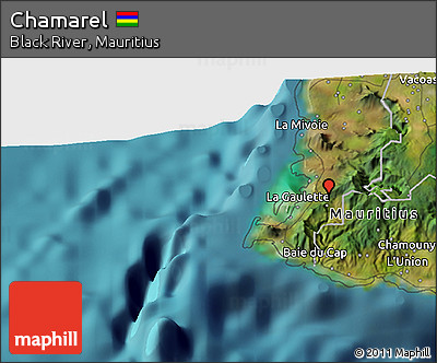 Satellite 3D Map of Chamarel