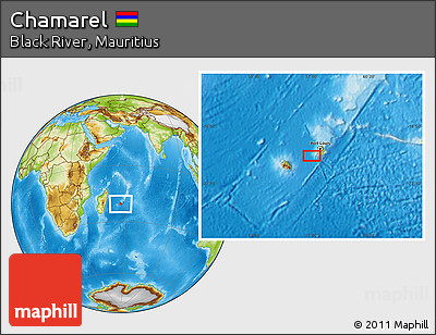 Physical Location Map of Chamarel