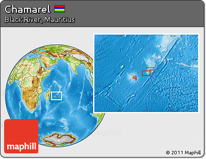 Physical Location Map of Chamarel