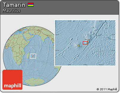 Savanna Style Location Map of Tamarin, hill shading