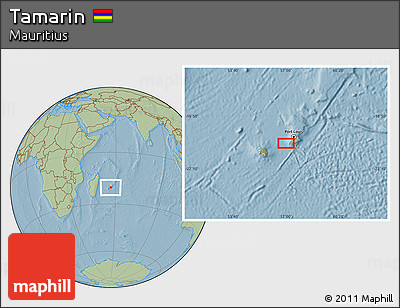 Savanna Style Location Map of Tamarin, hill shading