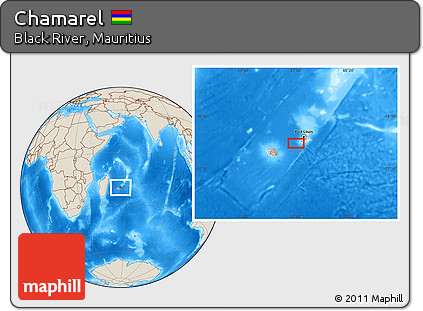 Shaded Relief Location Map of Chamarel