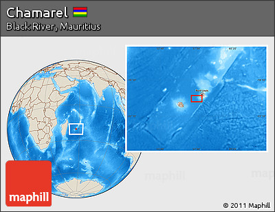 Shaded Relief Location Map of Chamarel