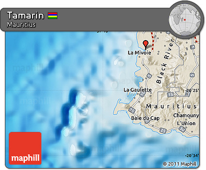 Shaded Relief Map of Tamarin